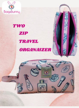 Travel Pouch 2 zip -  makeup print