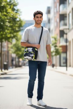 Tiffin Bag - Grey and black