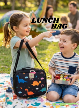 Mini Lunch or Travel Tiffin Bag- Dinosaur