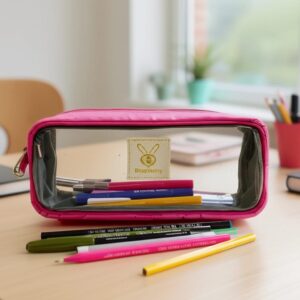 Transparent Pencil Pouch- Pink