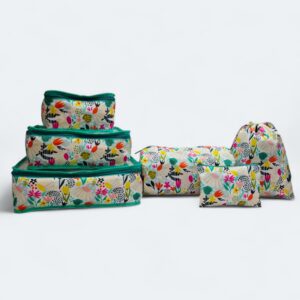 Luggage Organizer -Pack of 6 Flower print