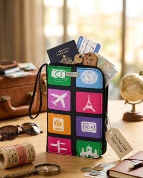 Passport Pouch seven wonders of the world