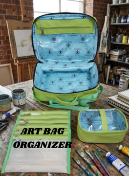 Art Organizer Bag- Parrot Green