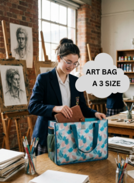 Art or Drawing bag A3 size - Leaf print