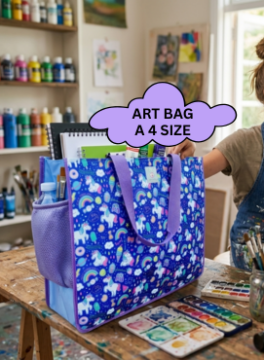 Art or Drawing bag A4 size - Unicorn print
