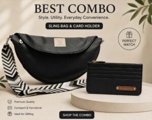 Sling Bag and Card Holder combo Black