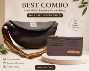 Sling Bag and Card Holder combo Brown