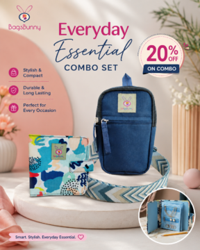 Travel Sling Bag & Jewellery Organizer Combo Navy