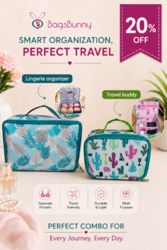 Lingerie Organizer & Travel Buddy- Leaf & Cactus Print