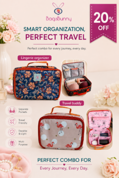 Lingerie Organizer & Travel Buddy-Flower & Flamingo print