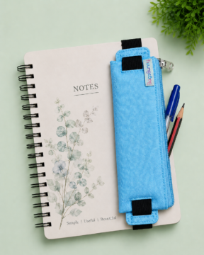 Bookmark with Attached Stationery Pouch-Sky blue