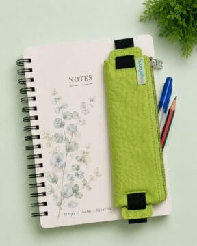 Bookmark with Attached Stationery Pouch-Parrot green