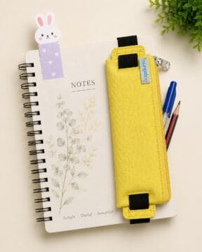 Bookmark with Attached Stationery Pouch-Yellow